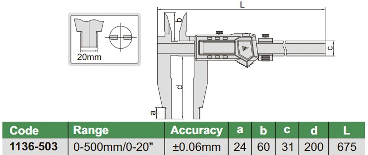 Thước cặp điện tử Insize 1136-503 Thước cặp điện tử Insize 1136-503