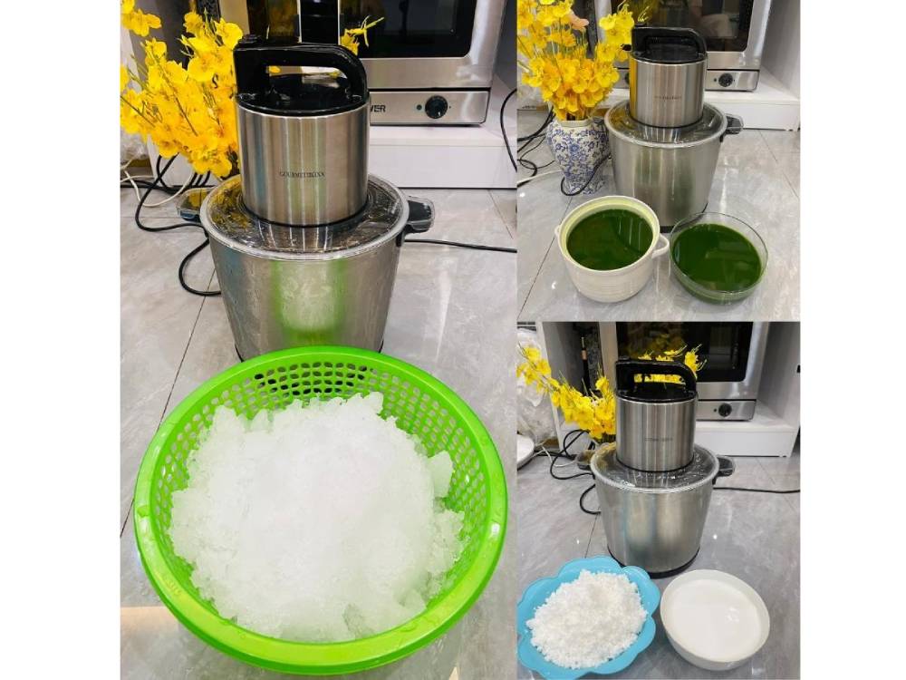 Máy xay thịt Gourmetmaxx dùng cối xay inox Máy xay thịt Gourmetmaxx