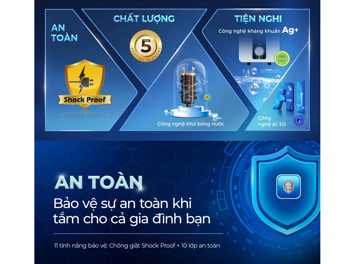 Bình nóng lạnh Aqua AEI35M-B1W(VN)