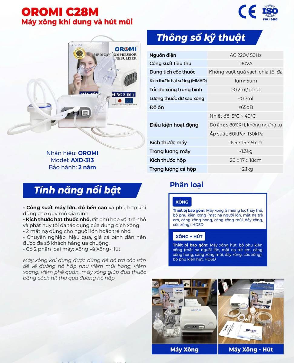 Máy xông khí dung Oromi C28M (AXD-313)