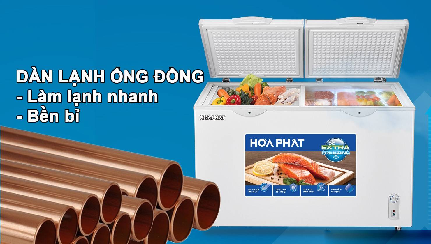 Tủ đông có dàn lạnh bằng đồng Tủ đông
