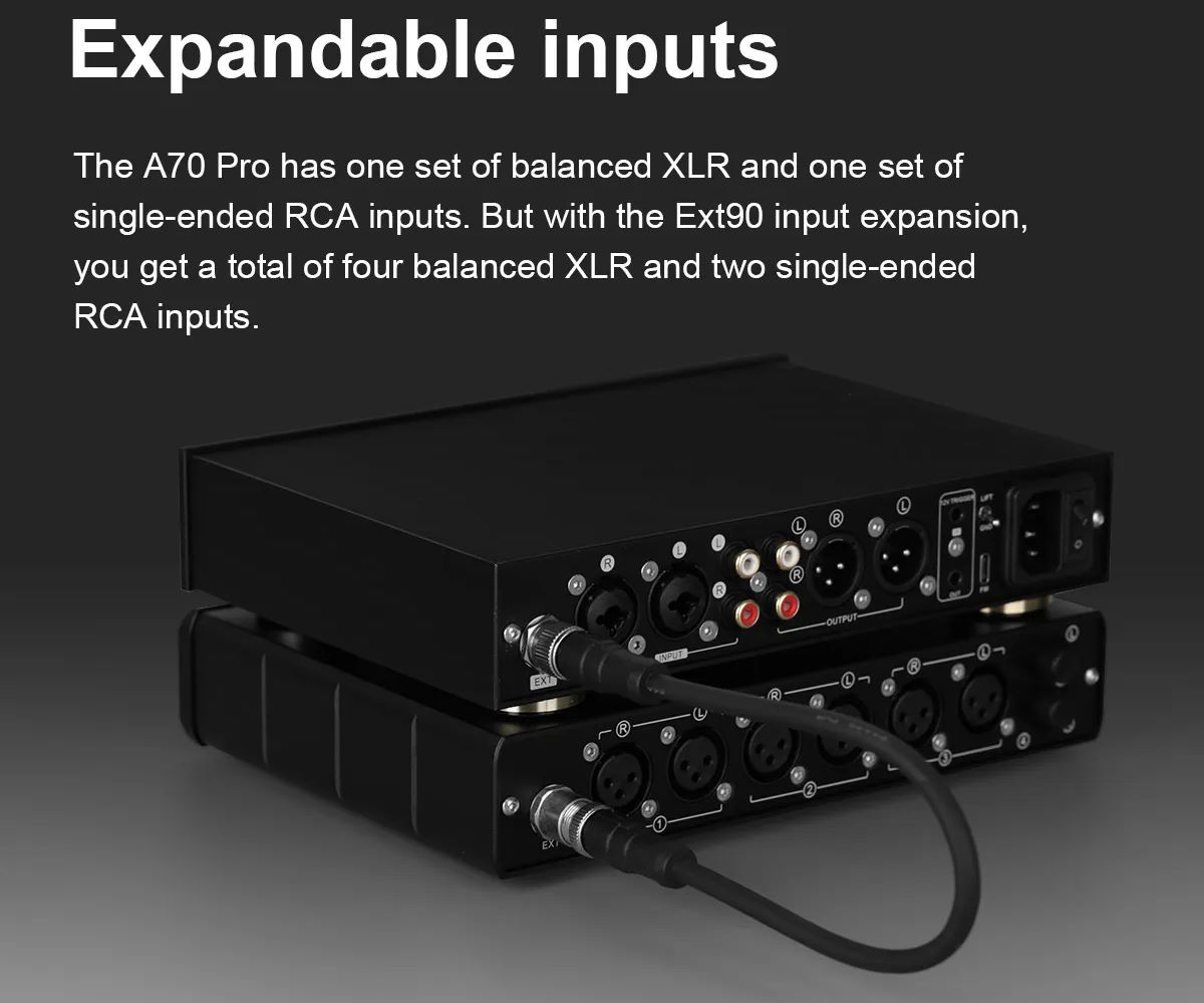 Kết nối đầu vào – Đầu ra đa dạng Headphone Amp Topping A70 Pro