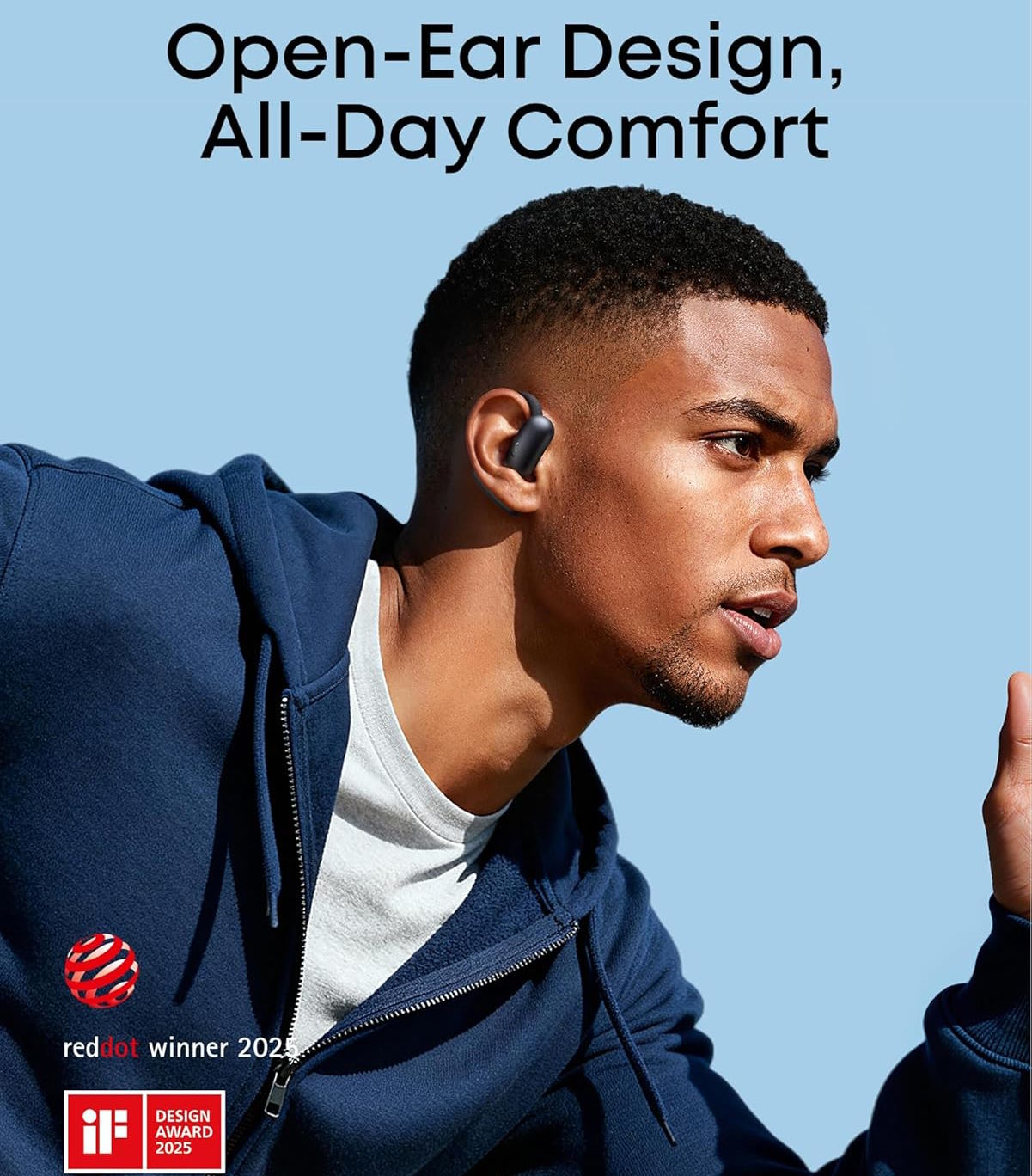 Thiết kế mở Open-Ear – Thoáng khí, nhẹ nhàng suốt ngày dài Tai nghe Bluetooth thể thao Anker Soundcore AeroFit 2