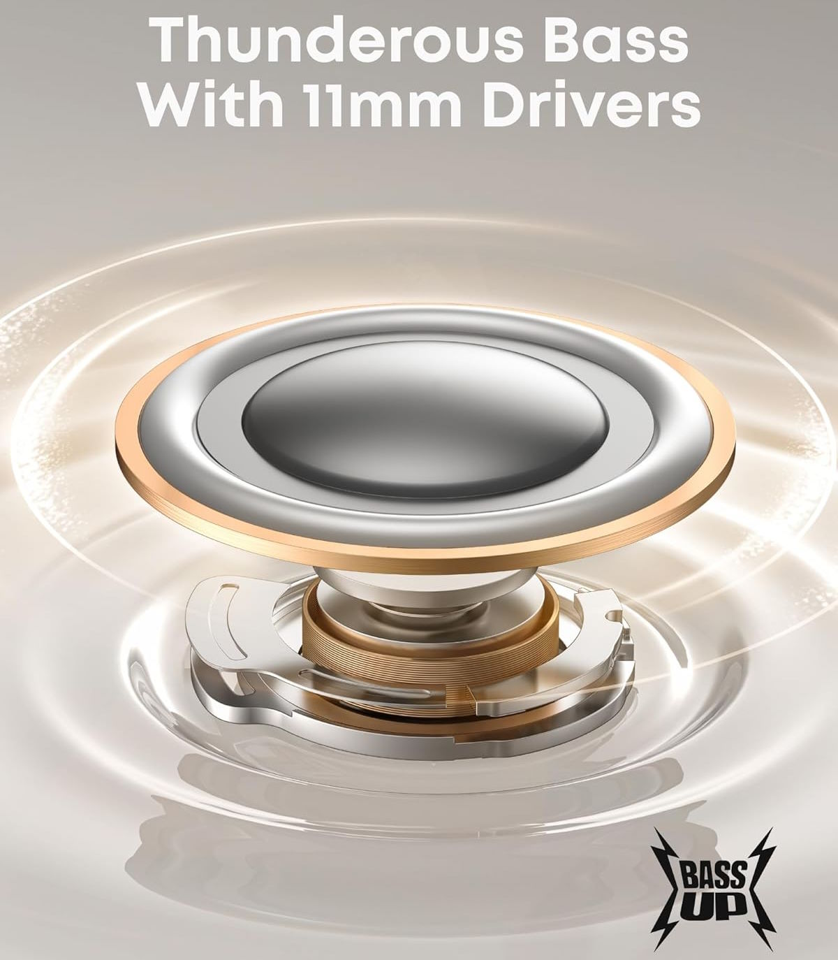 Âm thanh mạnh mẽ, sống động với driver 11mm và BassUp Tai nghe Bluetooth True Wireless Anker Soundcore P41i