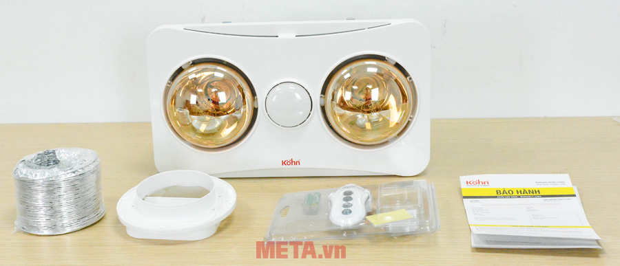 Đèn sưởi nhà tắm 2 bóng Braun Kohn BK02G Đèn sưởi nhà tắm Braun Kohn BK02G