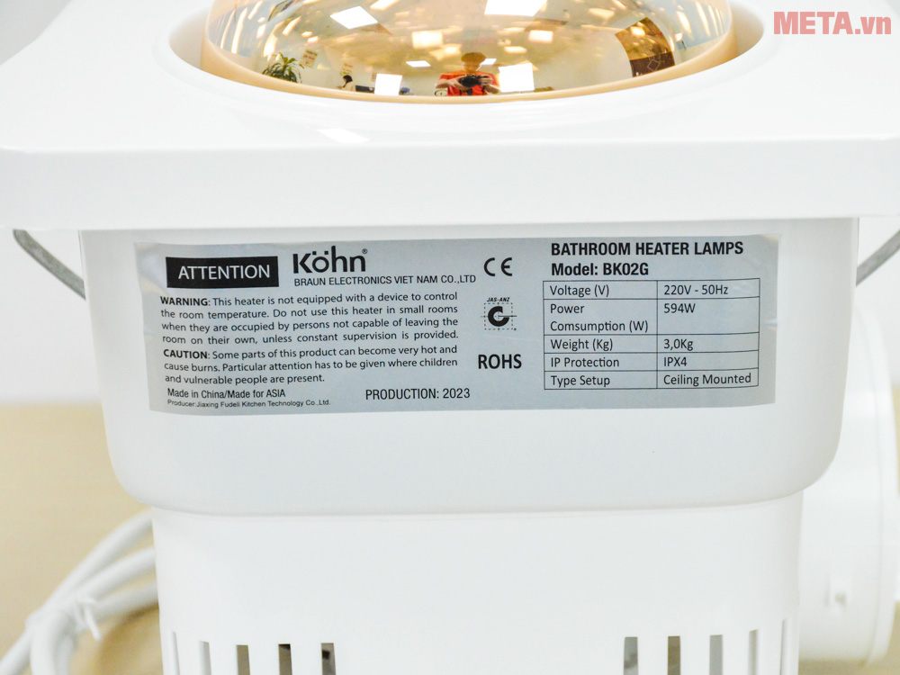 Tem dán thông số đèn sưởi Braun Kohn BK02G Tem dán thông số đèn sưởi Braun Kohn BK02G