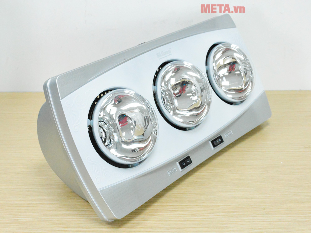 Đèn sưởi nhà tắm hồng ngoại Hans 3 bóng H3B phù hợp với phòng có diện tích từ 4 -6 m2.