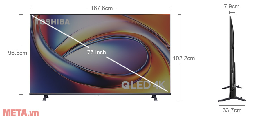 Smart Tivi QLED Toshiba AI 4K 75 inch 75M450RP