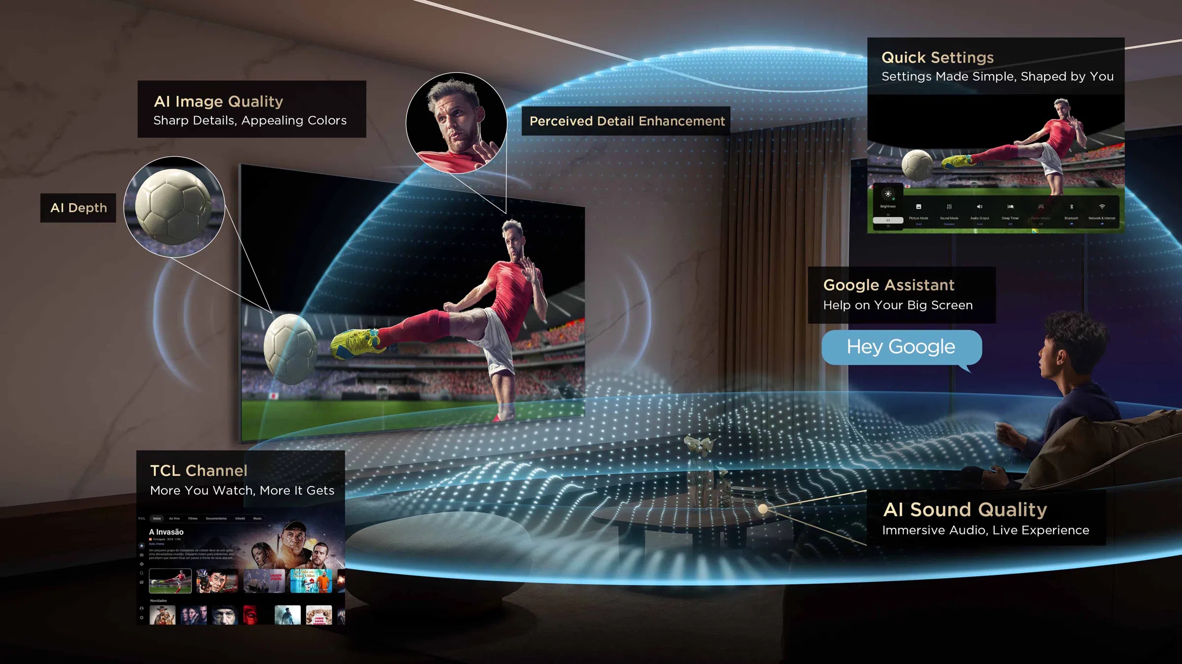 Tivi TCL 98 inch nâng cao trải nghiệm với công nghệ AI Tivi TCL 98 inch