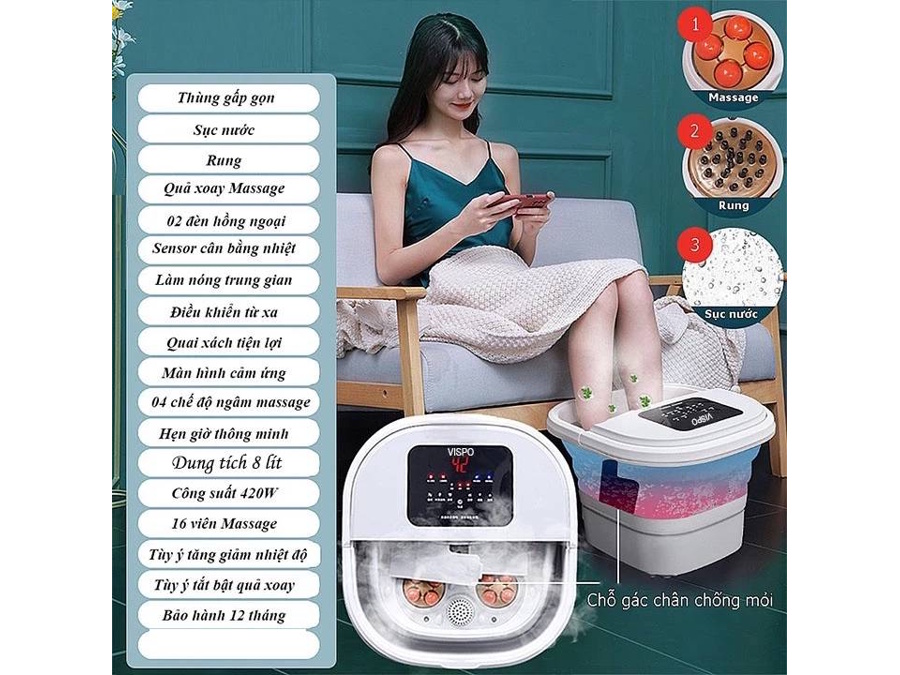 Bồn ngâm chân massage Vispo VP-NC21