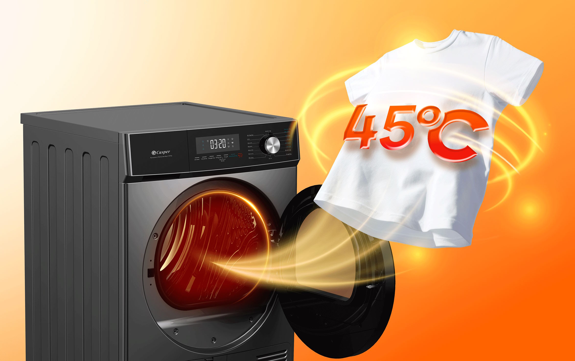 Máy sấy Casper 9 kg TD-P9HG1