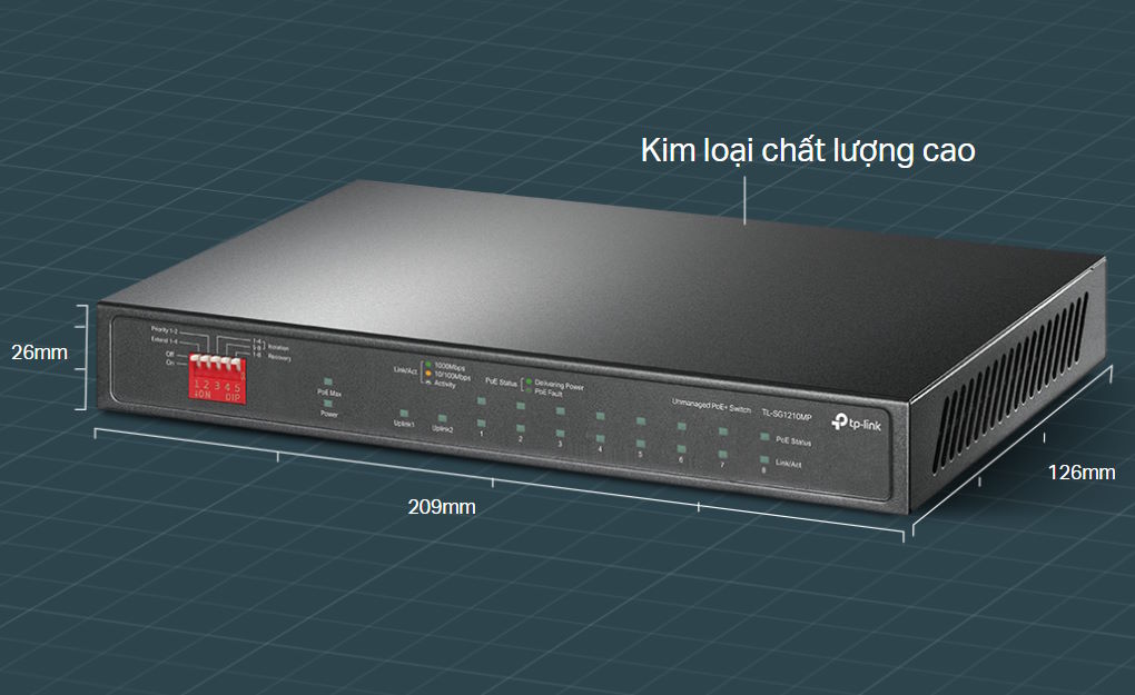 Thiết kế bền bỉ và tiện lợi Switch TP-LINK
