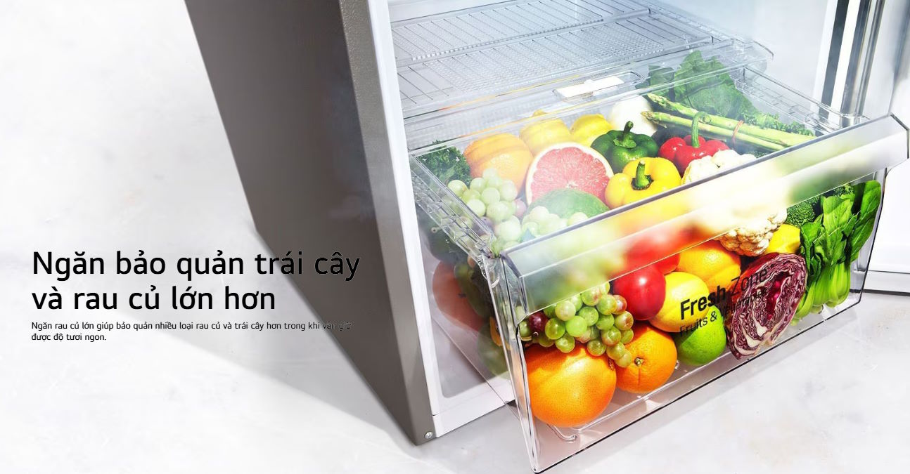Ngăn Fresh Zone – Bảo quản rau củ tối ưu Tủ lạnh LG
