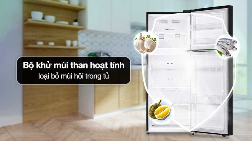 Bộ lọc than hoạt tính – Khử mùi hiệu quả Tủ lạnh LG
