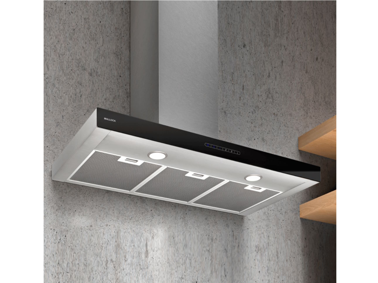 Thiết kế tinh tế, đậm chất châu Âu Máy hút khói, khử mùi Malloca MIN F-205