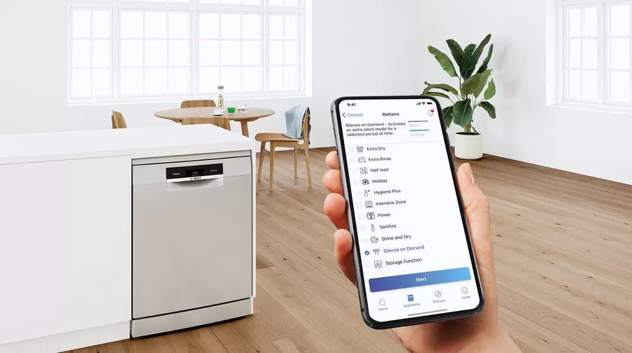 Điều khiển từ xa Home Connect – Tiện lợi mọi lúc, mọi nơi Máy rửa chén Bosch