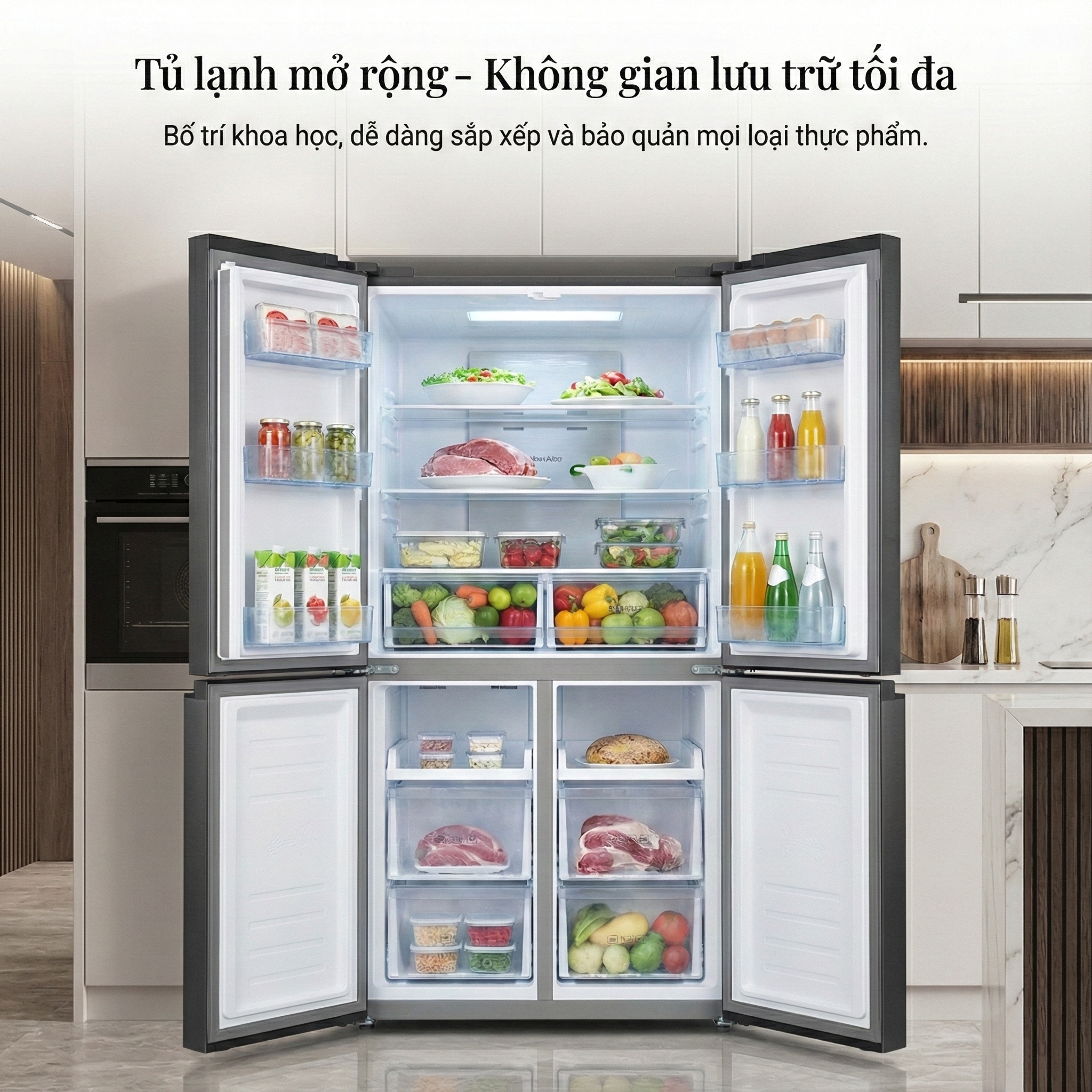 Tủ lạnh Sharp có dung tích chứa rộng rãi Tủ lạnh Sharp