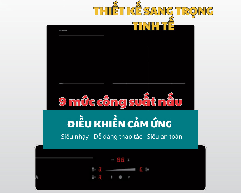 Bếp từ Malloca MI 593 FZ 3 vùng nấu 7400W