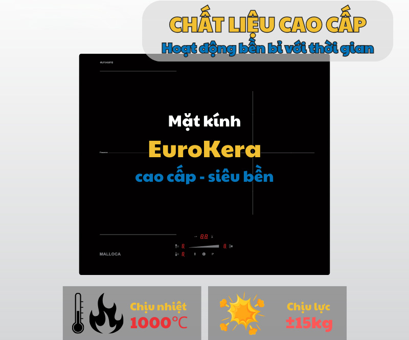 Bếp từ Malloca MI 593 FZ 3 vùng nấu