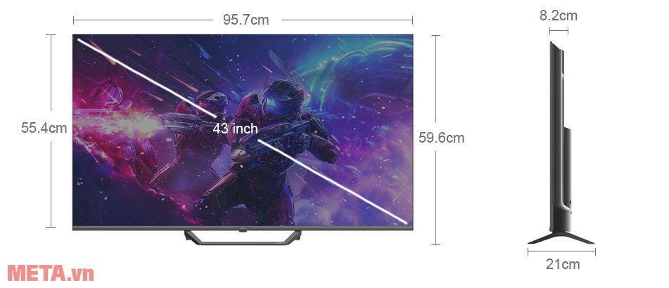 Google Tivi Aqua QLED 4K 43 inch AQT43S80EUX