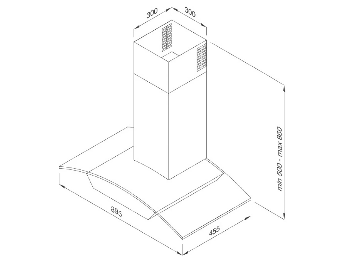 Máy hút khói khử mùi áp tường MC 9018HS