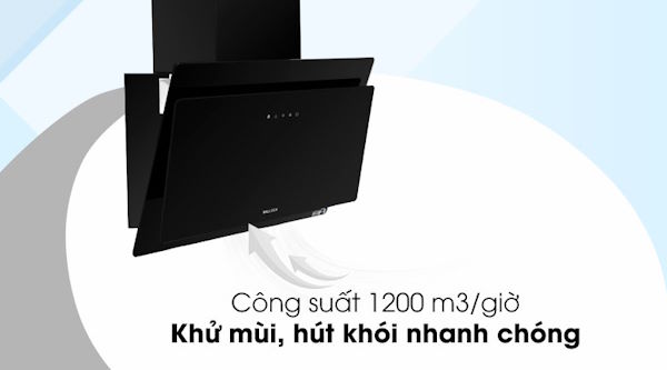 Máy hút khói khử mùi áp tường dạng nghiêng Malloca MC 7086HS