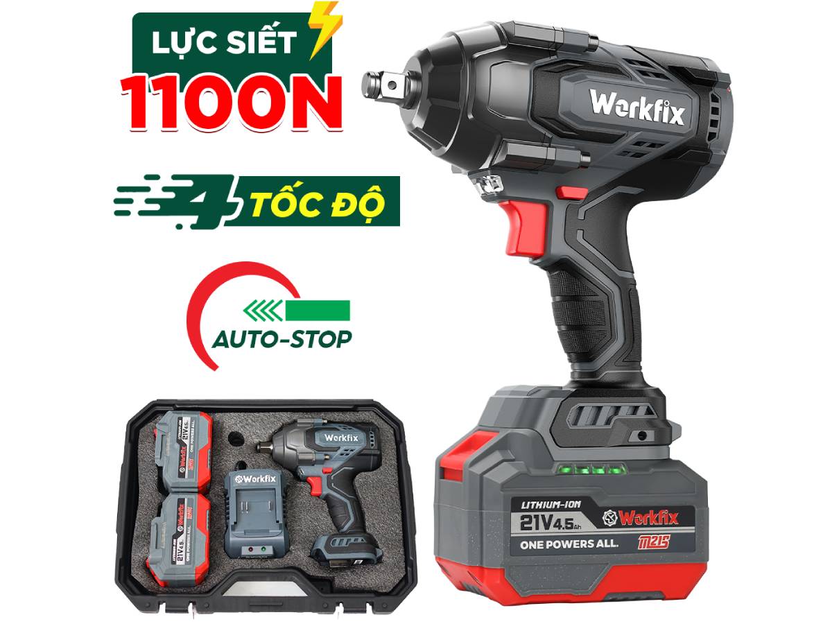 Máy siết bu lông dùng pin có 4 tốc độ Máy siết bu lông dùng pin