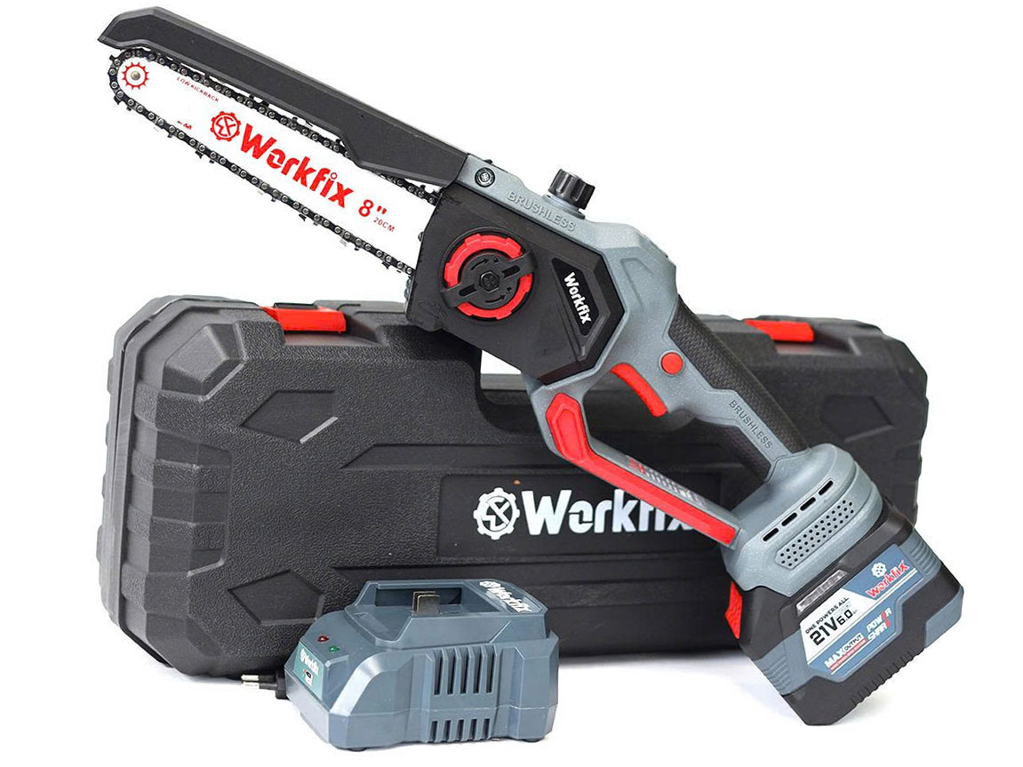 Máy cưa xích 8 inch dùng pin Workfix WF-CS08BL (1 pin, 1 sạc)