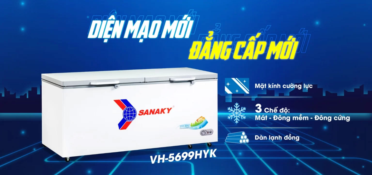 Tủ đông 1 ngăn 2 cánh Sanaky VH-5699HYK 