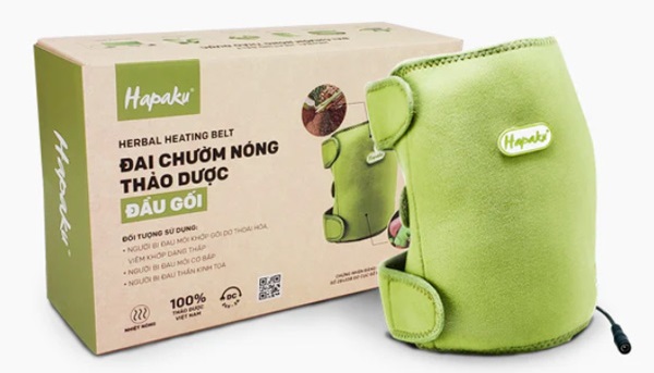 Đai chườm nóng thảo dược đầu gối Hapaku (Làm nóng bằng điện) Đai chườm nóng thảo dược đầu gối Hapaku (Làm nóng bằng điện)