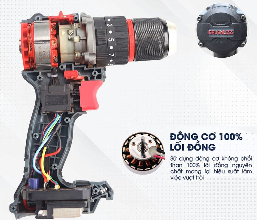 Máy khoan pin 13mm Workfix WF-ID1370BL (2 pin, 1 sạc)