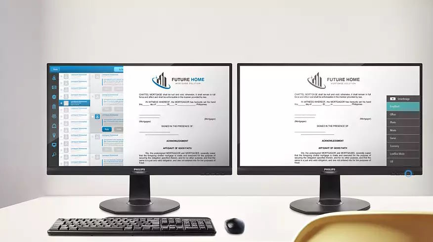 Thiết kế gọn gàng, tiết kiệm điện và dễ lắp đặt Màn hình Philips