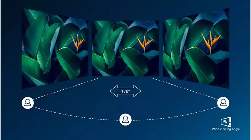 Tấm nền VA cho hình ảnh sống động, góc nhìn rộng 178° Màn hình LCD Philips 221V8LB3/74