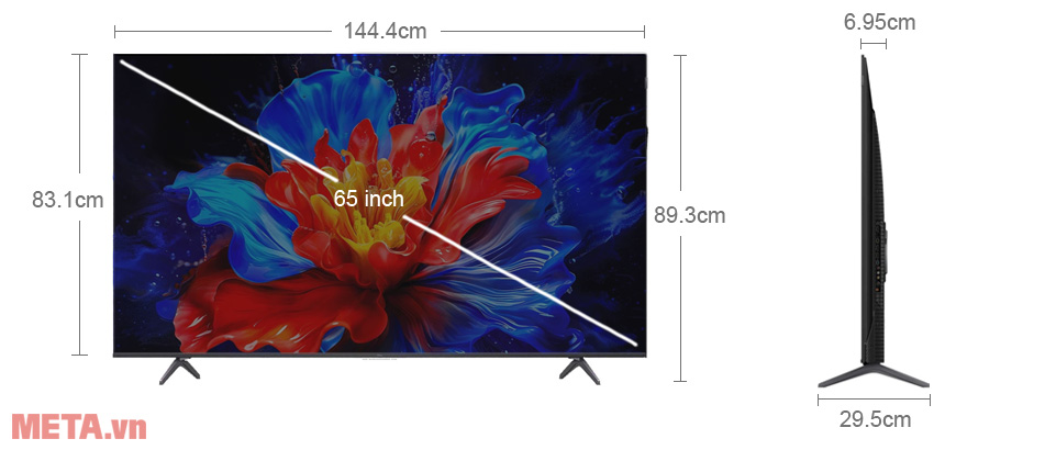Google Tivi QLED TCL 4K 65 inch 65P8K