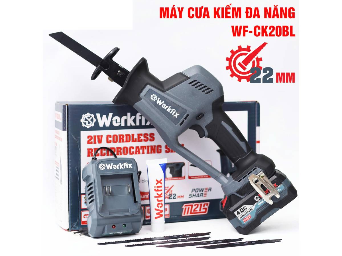 Máy cưa kiếm dùng pin không chổi than Workfix WF-CK20BL