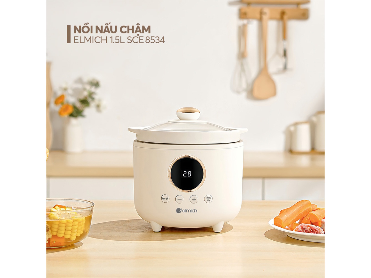 Nồi nấu chậm có màu trắng trang nhã Nồi nấu chậm