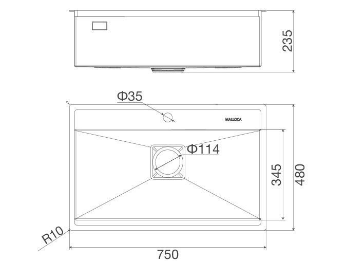 Chậu rửa chén bát Malloca MS 6302 ST