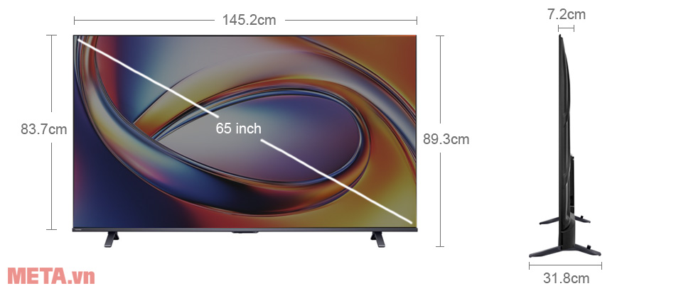Smart Tivi QLED Toshiba AI 4K 65 inch 65M450RP
