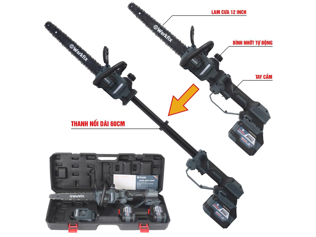 Máy cưa xích pin Workfix WF-CS12MAX