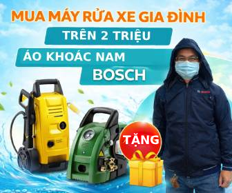 Mua máy rửa xe gia đình trên 2 triệu tặng áo khoác nam Bosch
