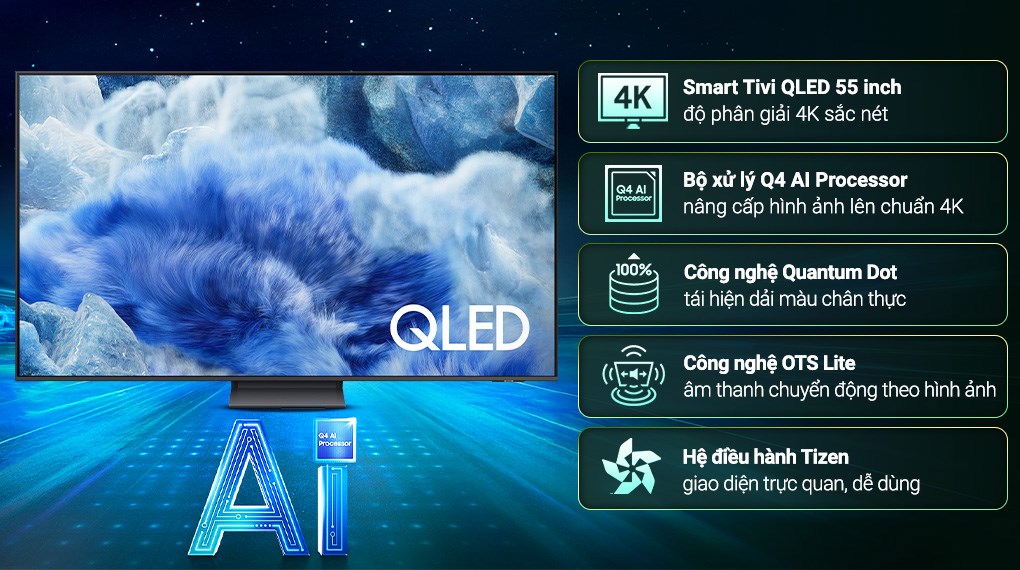 Smart Tivi QLED Samsung AI 4K 55 inch QA55Q8F5