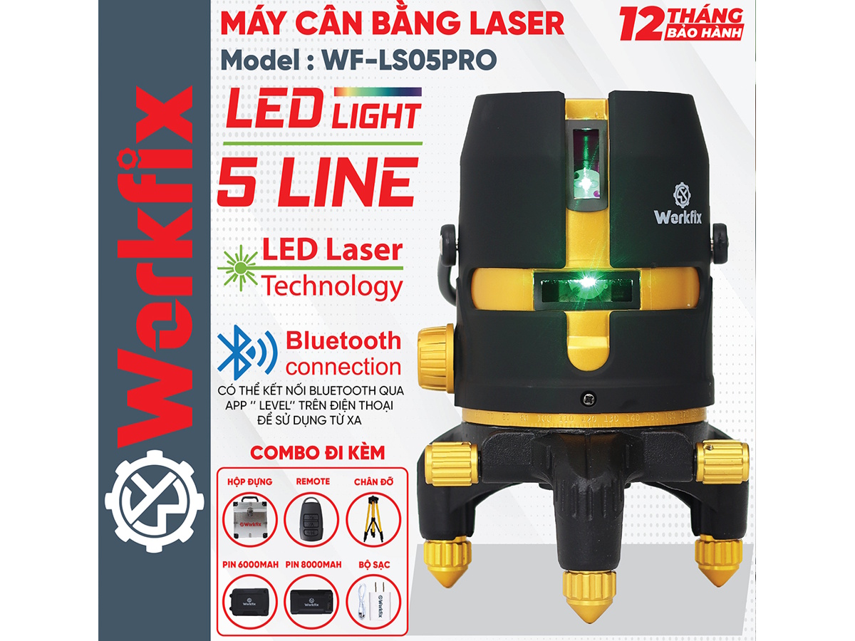 Máy cân bằng Laser điều khiển bằng điện thoại qua Bluetooth Máy cân bằng Laser
