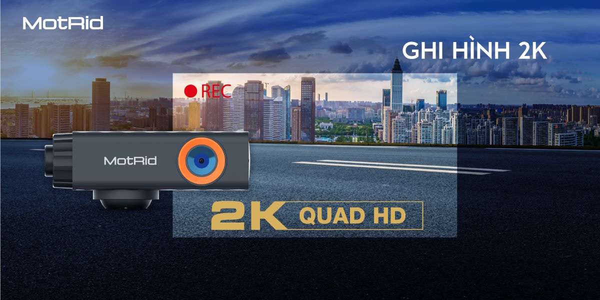 Chất lượng hình ảnh 2K sắc nét Camera hành trình xe máy MotRid MD11