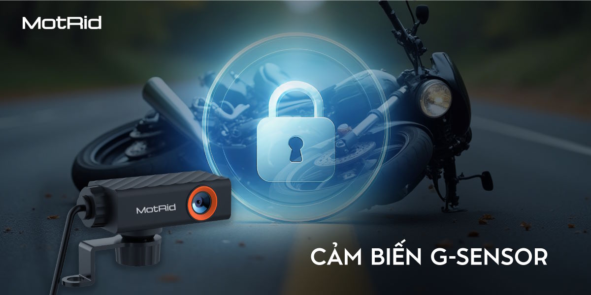 Cảm biến va chạm G-Sensor – Bảo vệ video khi xảy ra sự cố Camera xe máy MotRid MD11