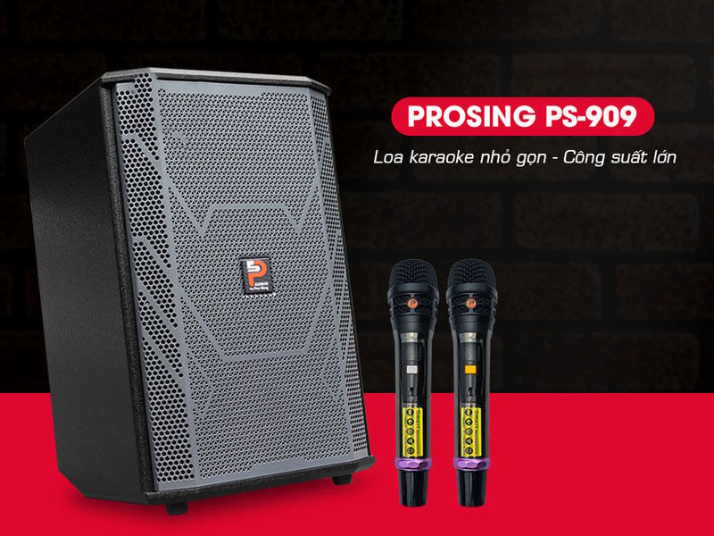 Loa xách tay Prosing PS-909 (Bass 25cm, Bluetooth 5.0)