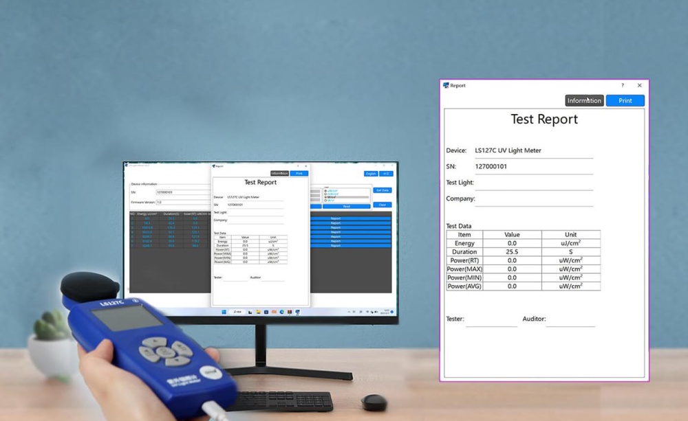 Máy đo ánh sáng UVC Linshang LS127C có cổng USB Máy đo ánh sáng UVC Linshang LS127C