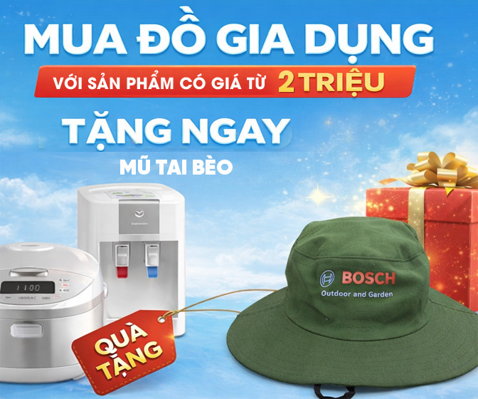Tặng mũ tai bèo khi mua đồ gia dụng từ 2 triệu Tặng mũ tai bèo khi mua đồ gia dụng từ 2 triệu