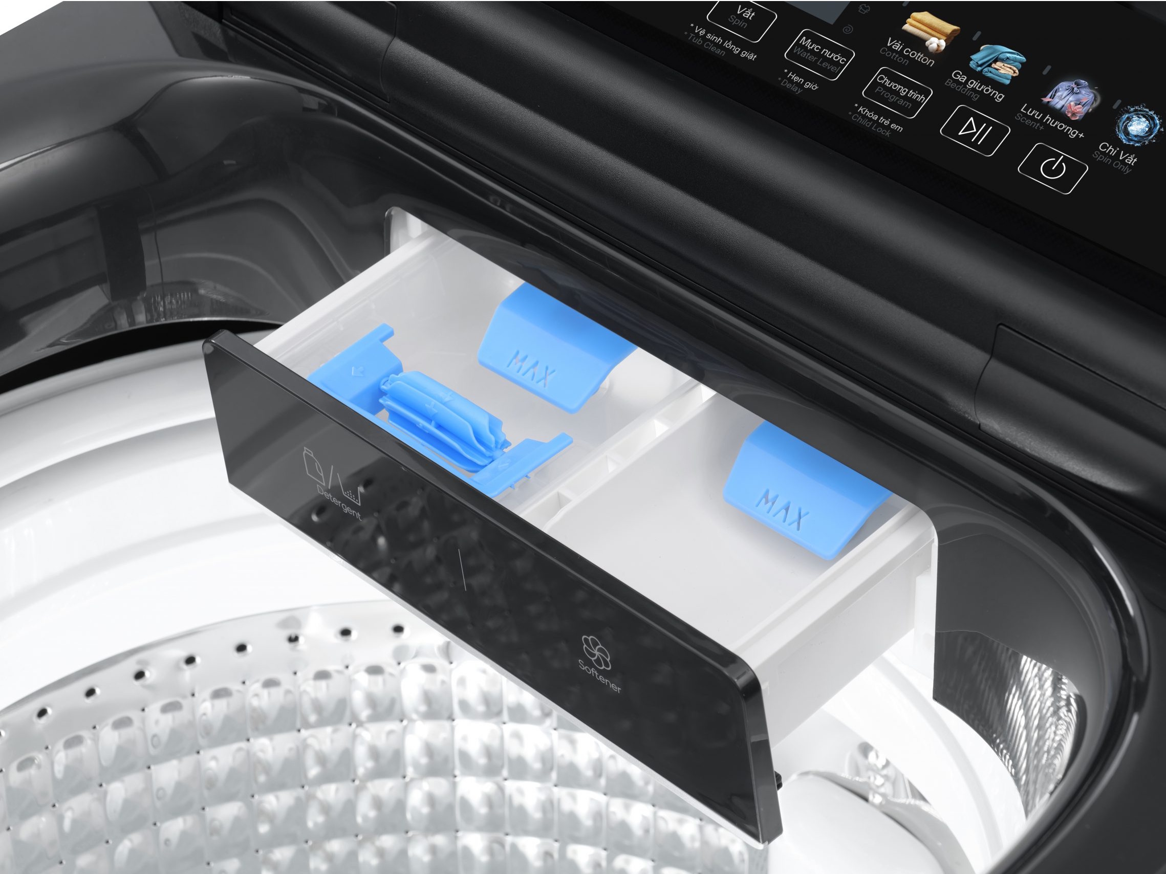 Ngăn chứa nước giặt, xả của máy giặt Aqua Máy giặt Aqua