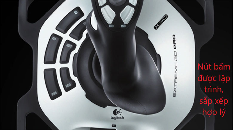Logitech Extreme 3D Pro có nút bấm sắp xếp hợp lý Logitech Extreme 3D Pro