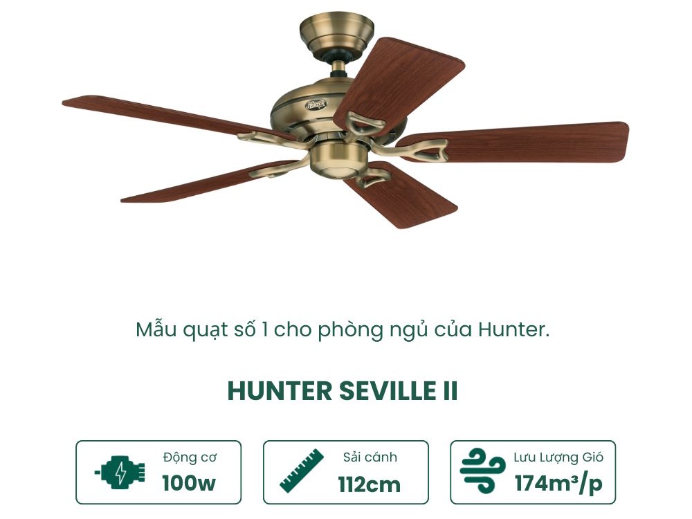 Quạt trần Hunter Seville II 24034 Quạt trần Hunter Seville II 24034